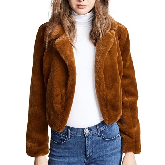 blank denim faux fur jacket